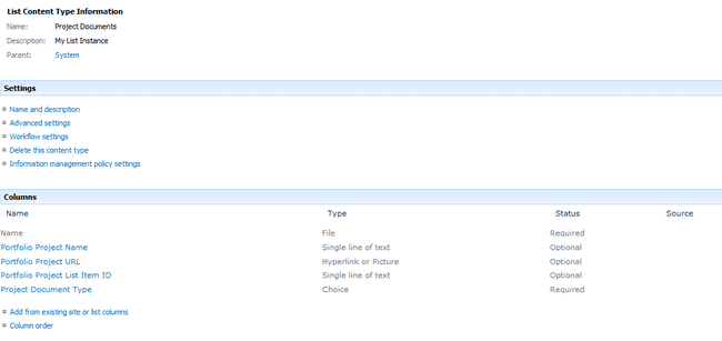 Content Type in Visual Studio